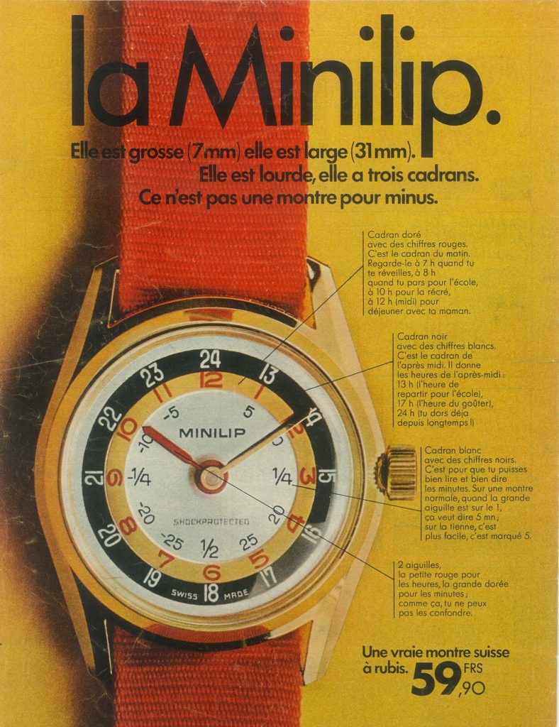 Publicité pour la Minilip en 1969