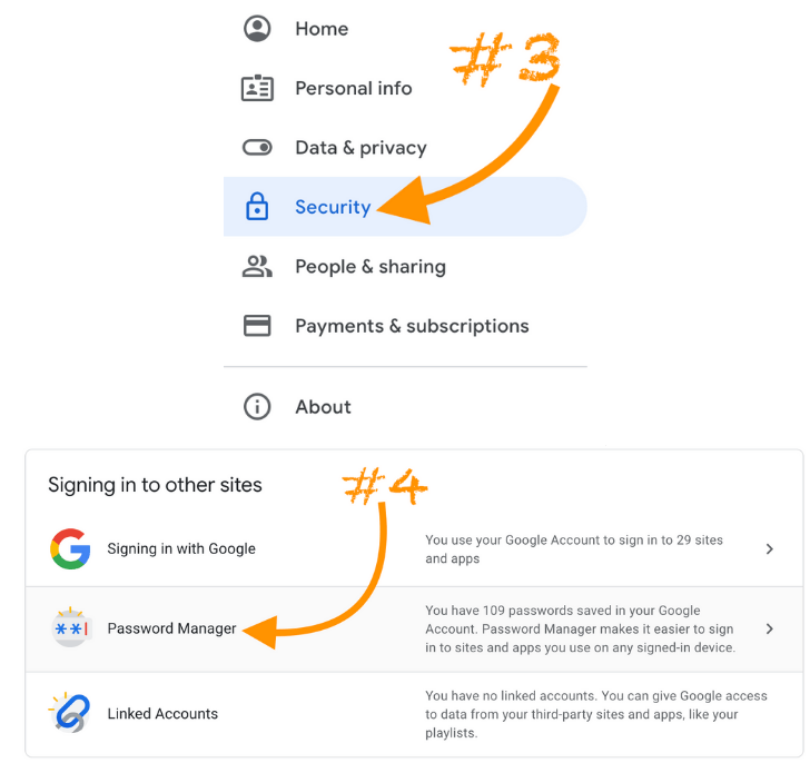 follow the steps to open you password manager