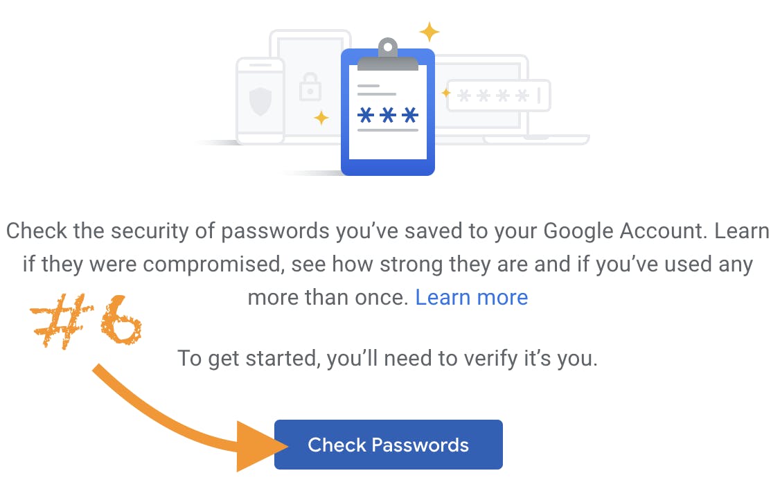 follow the steps to check passwords