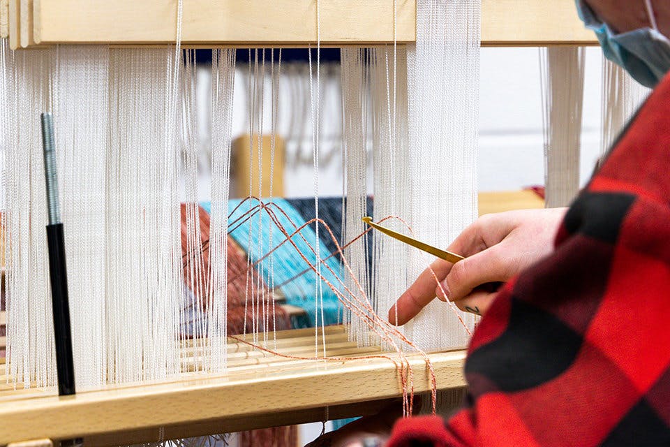 Hand-Manipulated Lace Weaving - Warped Fibers