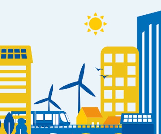 illustration en couleur avec une ville