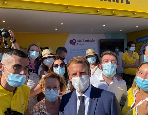 A La Londe-les-Maures, le président de la République Emmanuel Macron a accueilli les entrepreneurs, élus et tous les représentants