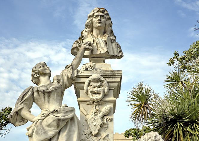 Statue représentant Molière, ville de Pézenas