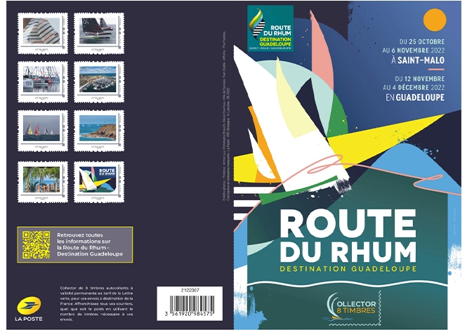 La "Route du Rhum – Destination Guadeloupe 2022" fait l'objet d'un collector de timbres.