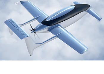 Modélisation 3D de l'avion Cassio équipé d'un système de propulsion hybride-électrique.