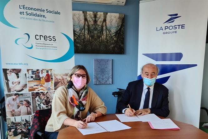 Signature de la convention de partenariat entre La Poste et la Chambre Régionale de l'Économie Sociale et Solidaire (CRESS) Bourgogne-Franche-Comté
