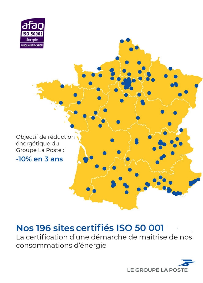 Management de l'énergie : le Groupe La Poste obtient la certification ISO 50001