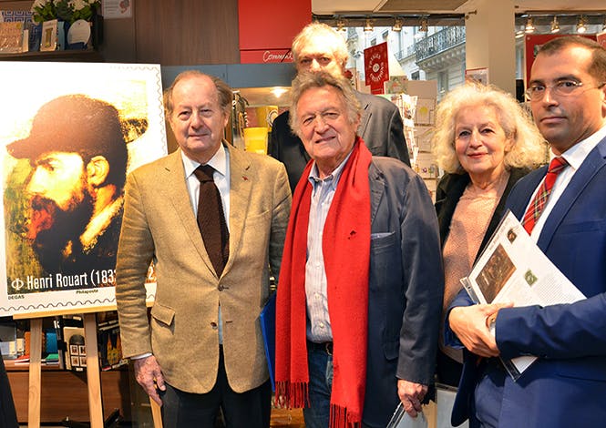 Dévoilement du timbre, au sein du Carré d'Encre de Paris.