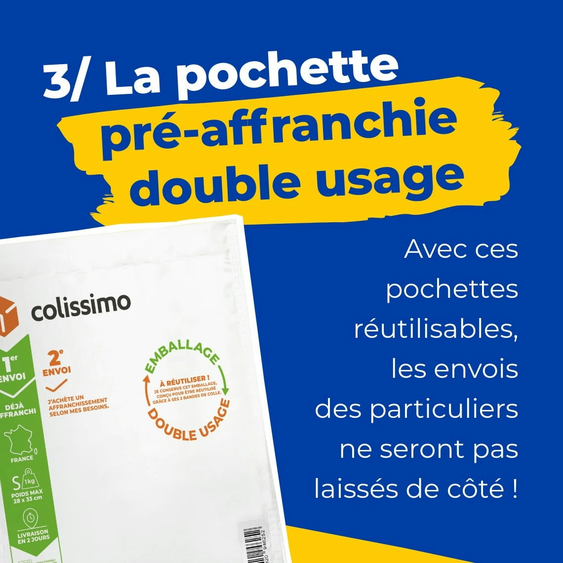 La pochette pré-affranchie double usage