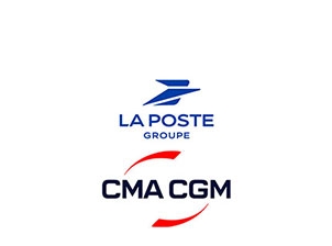 Logo La Poste Groupe et logo CMA CGM