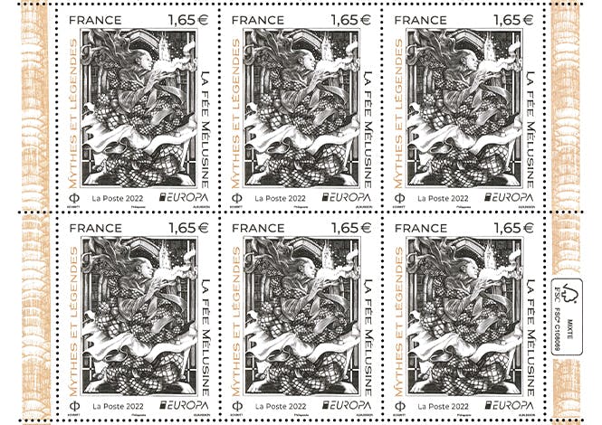 Timbre illustré par la fée Mélusine.