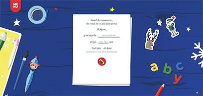 La première des activités proposées sur le site : écrire au Père Noël.
