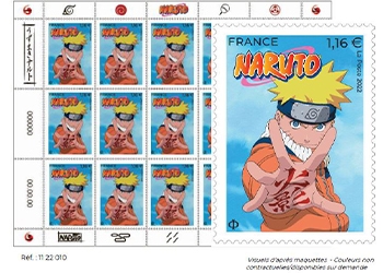 Visuel du timbre à l'effigie de Naruto