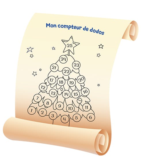 illustration du calendrier de l'Avent "Mon compteur de dodo"