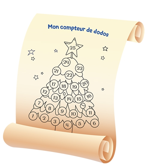 illustration du calendrier de l'Avent "Mon compteur de dodo"