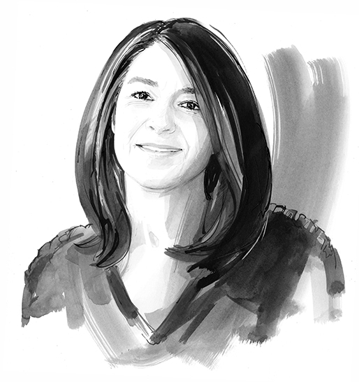 portrait dessin de corinne paraire - crédit Jean-Pierre Djivanidès