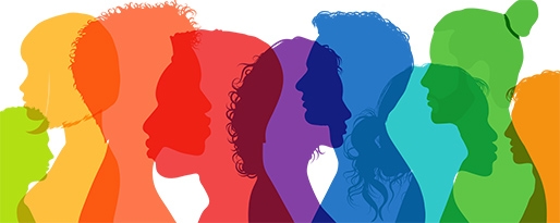 different profiles in different colours