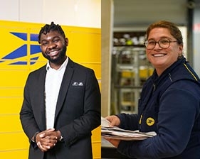 un postier et une postiere