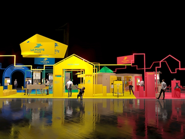 Vue 3D du stand La Poste Groupe