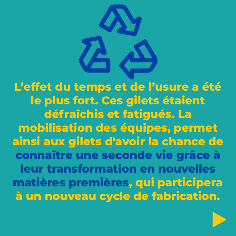 L'effort du temps et de l'usure a été le plus fort. Ces gilets étaient défraîchis et fatigués....