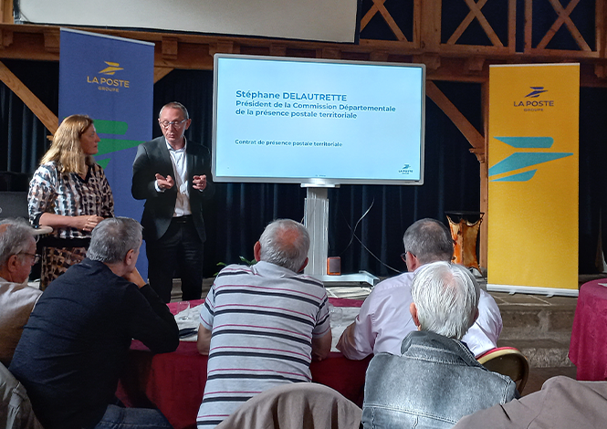 Intervention de Stéphane Delautrette, président de la CDPPT de Haute-Vienne, lors de la rencontre des postiers-élus du département à Limoges