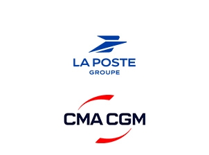 Logo La Poste Groupe et logo CMA CGM