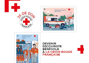 Emission de timbres pour valoriser les secouristes bénévoles de la Croix-Rouge