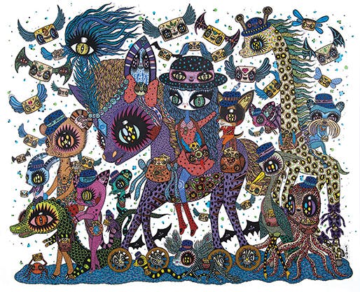 L’artiste Ciou et son univers fantasmagorique seront tout particulièrement mis à l’honneur, le Musée de La Poste lui ayant commandé une fresque