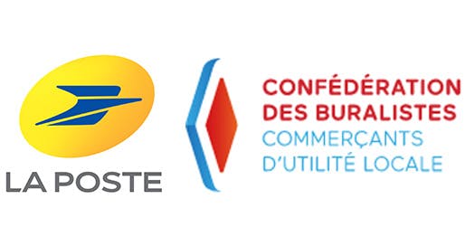 La Poste et la Confédération nationale des buralistes signent une convention nationale de partenariat les deux logos
