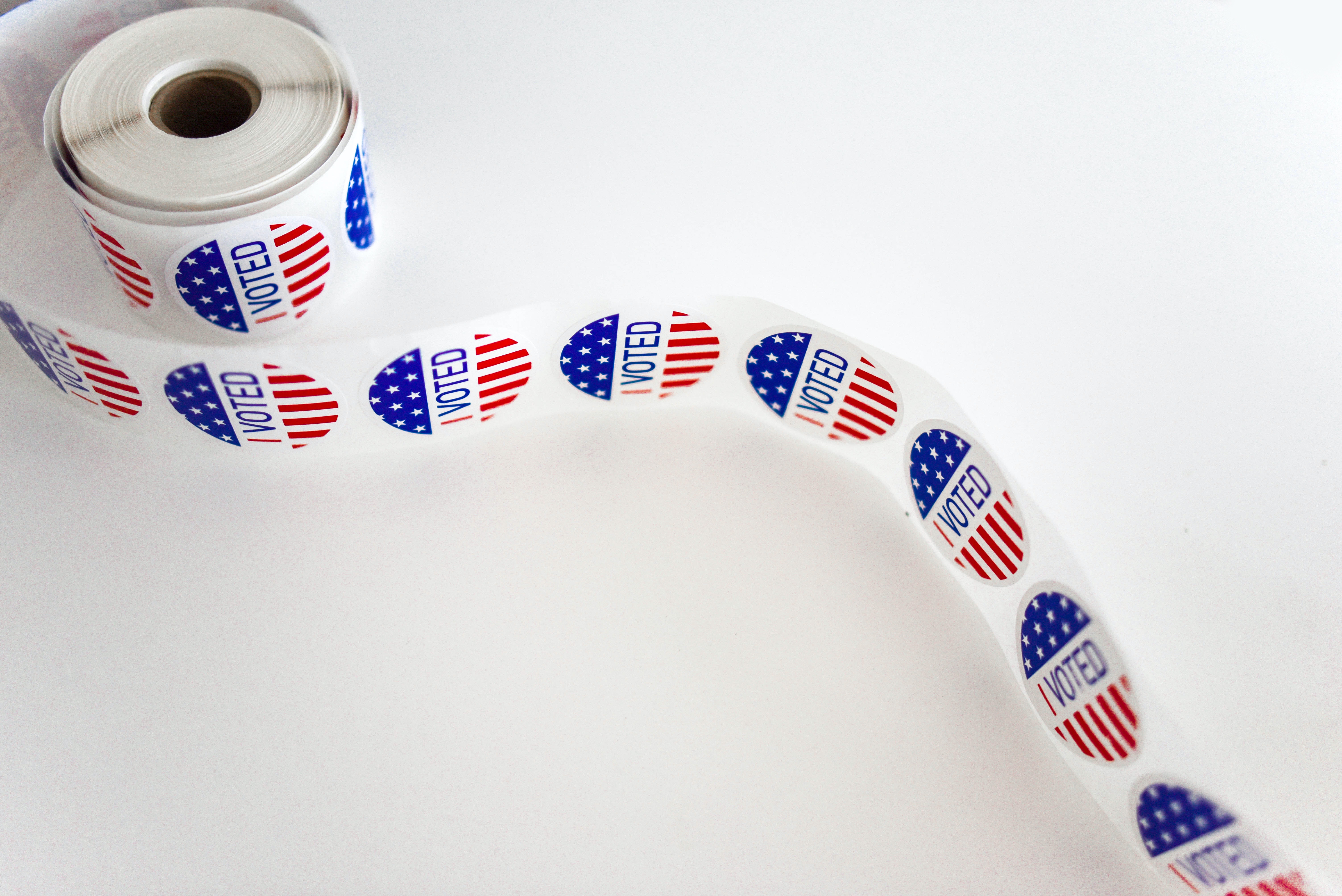 A spool of "I voted" sitckers