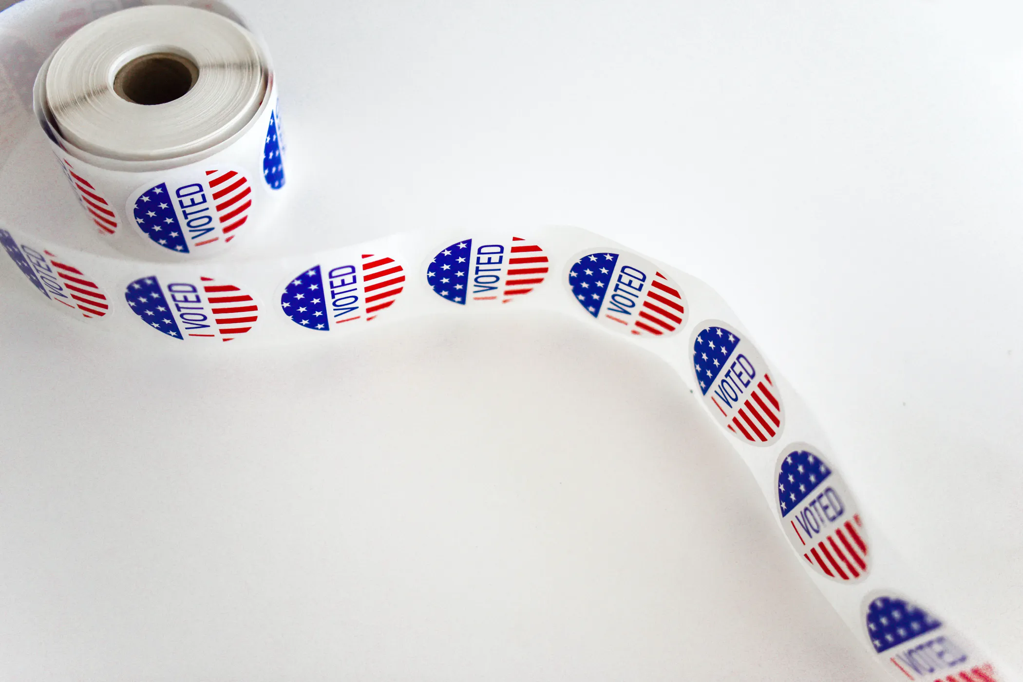 A spool of "I voted" sitckers