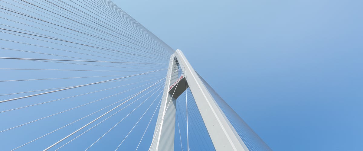 Photo: Close-up of cable-stayed bridge