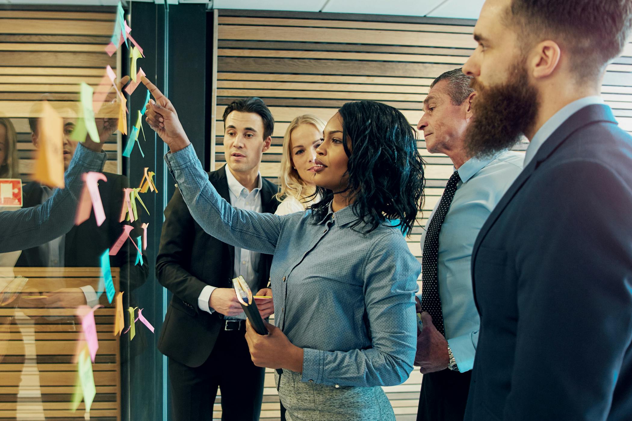 People collaborating in an office space
