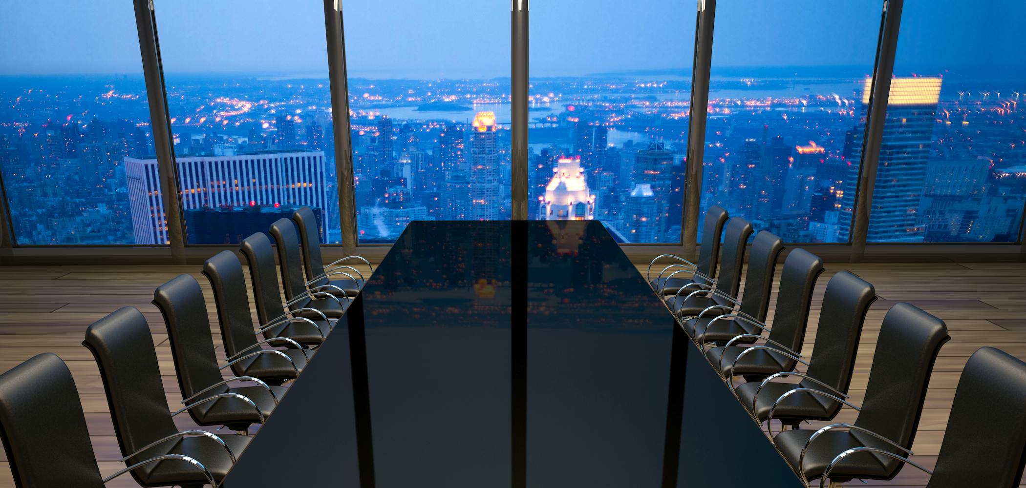 Photo of a conference table and chairs