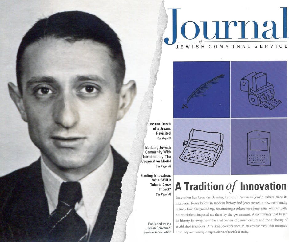 L-R: Herman Weinheimer, the author's grandfather, cover of Journal of Jewish Communal Service Winter/Spring 2011.