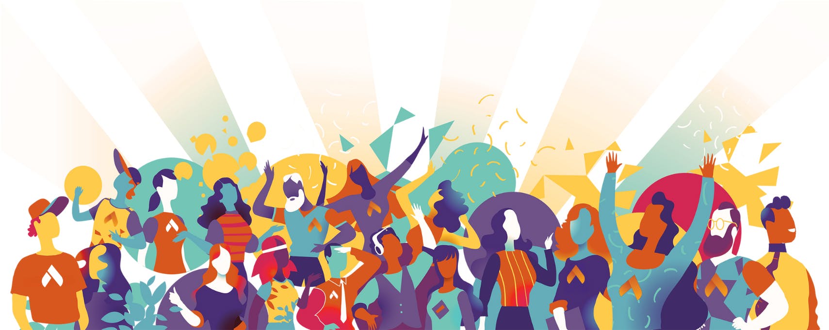 Graphic of workers celebrating