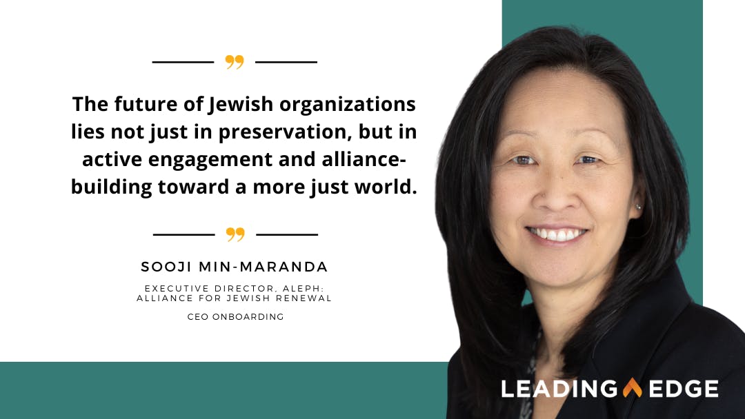 Quote by SooJi Min-Maranda "The future of Jewish organizations lies not just in preservation, but in active engagement and alliance-building toward a more just world."