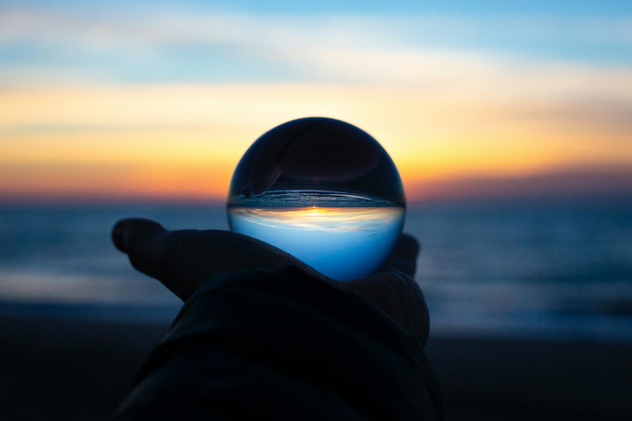 Sunrise through a lens ball