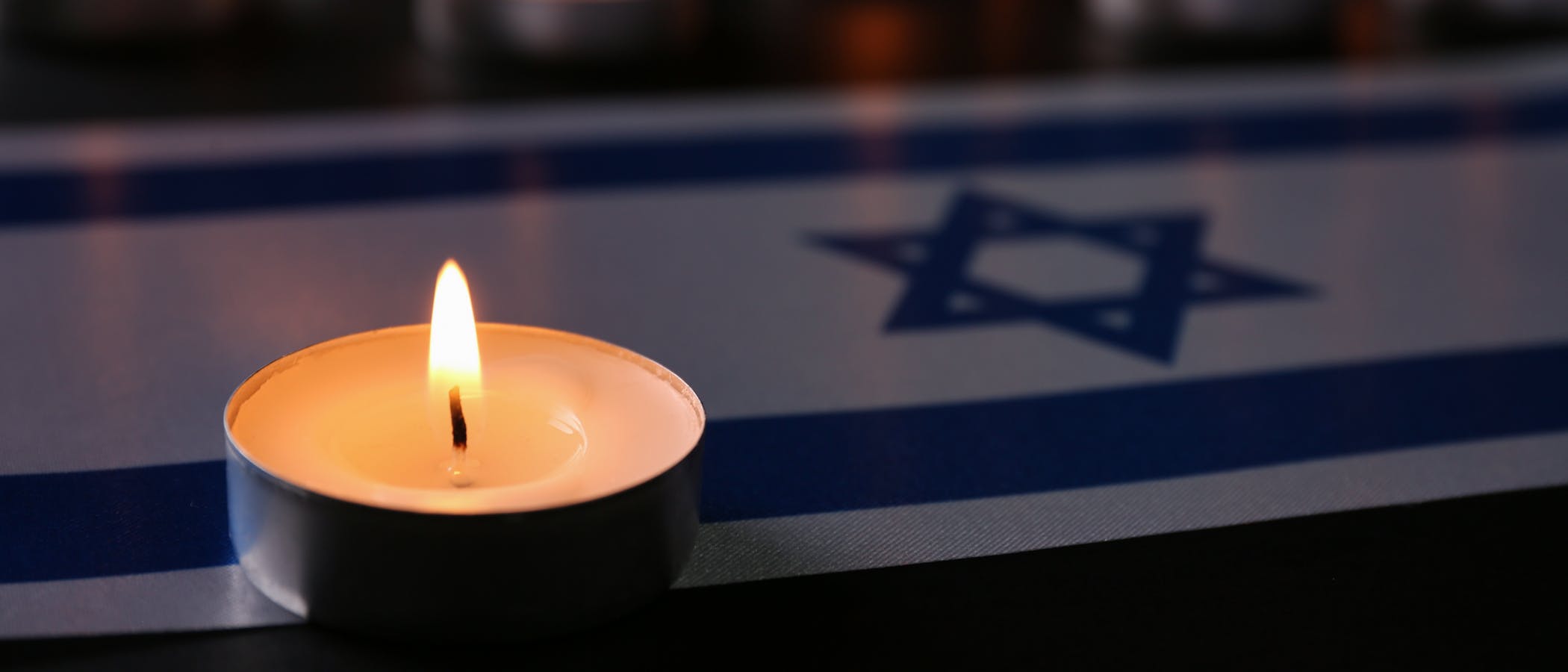 Candles and the Israeli flag