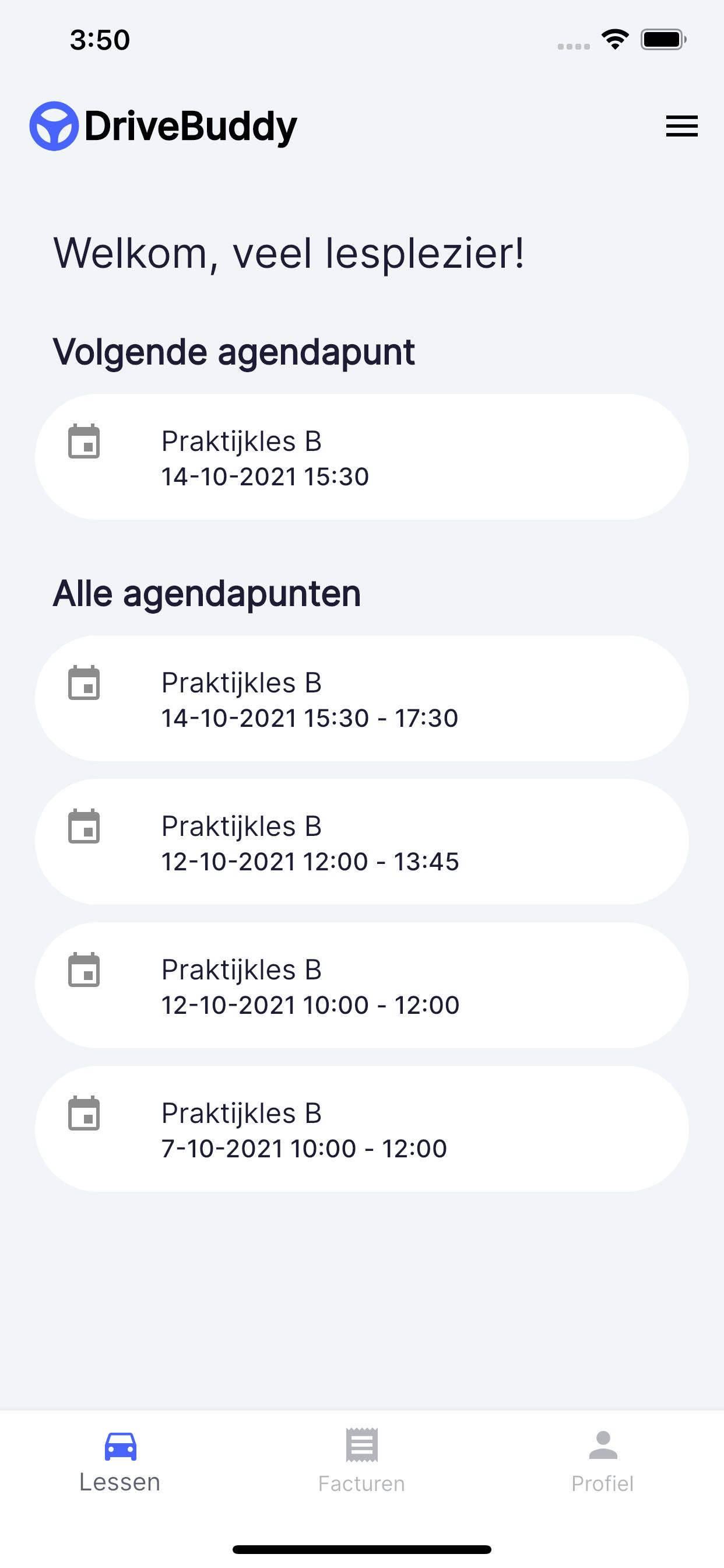 DriveBuddy dashboard