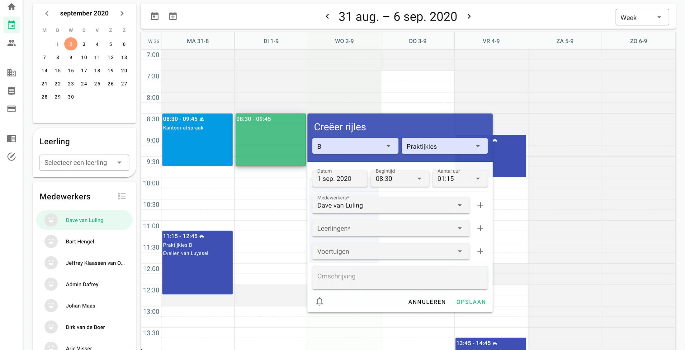 A modern and clear overview of the current agreements. Our calendar is interactive and clickable everywhere.