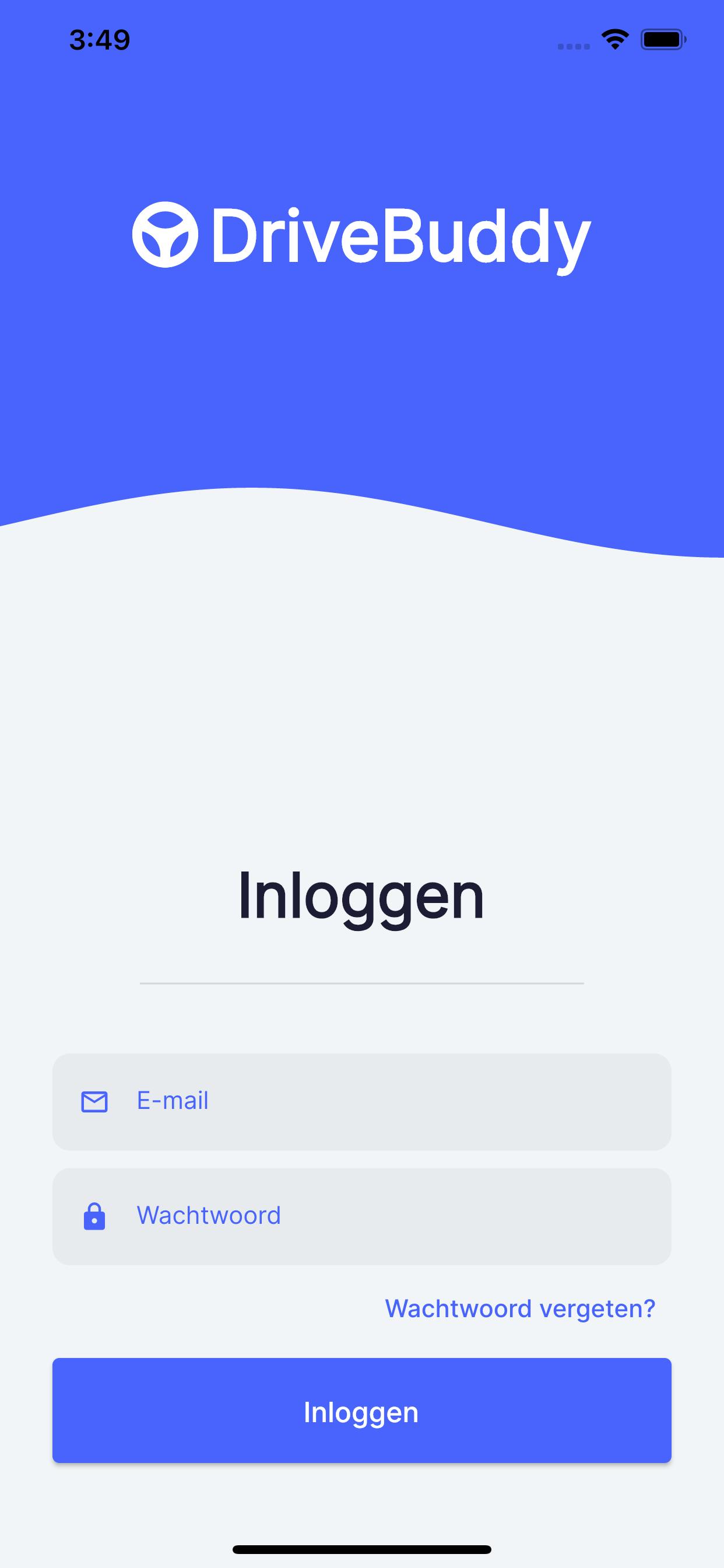 Login scherm