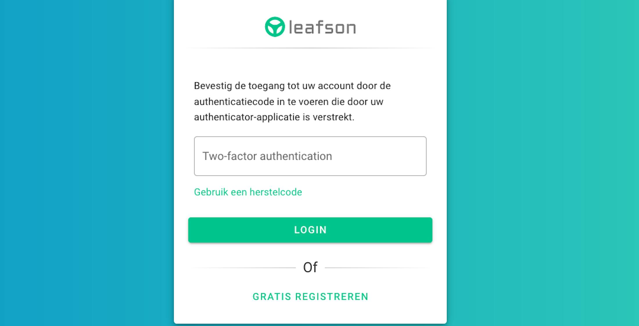 Twee-factor-authenticatie login