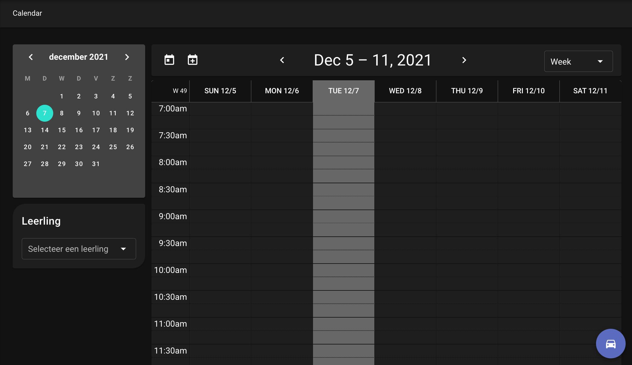 Donkere thema van de agenda