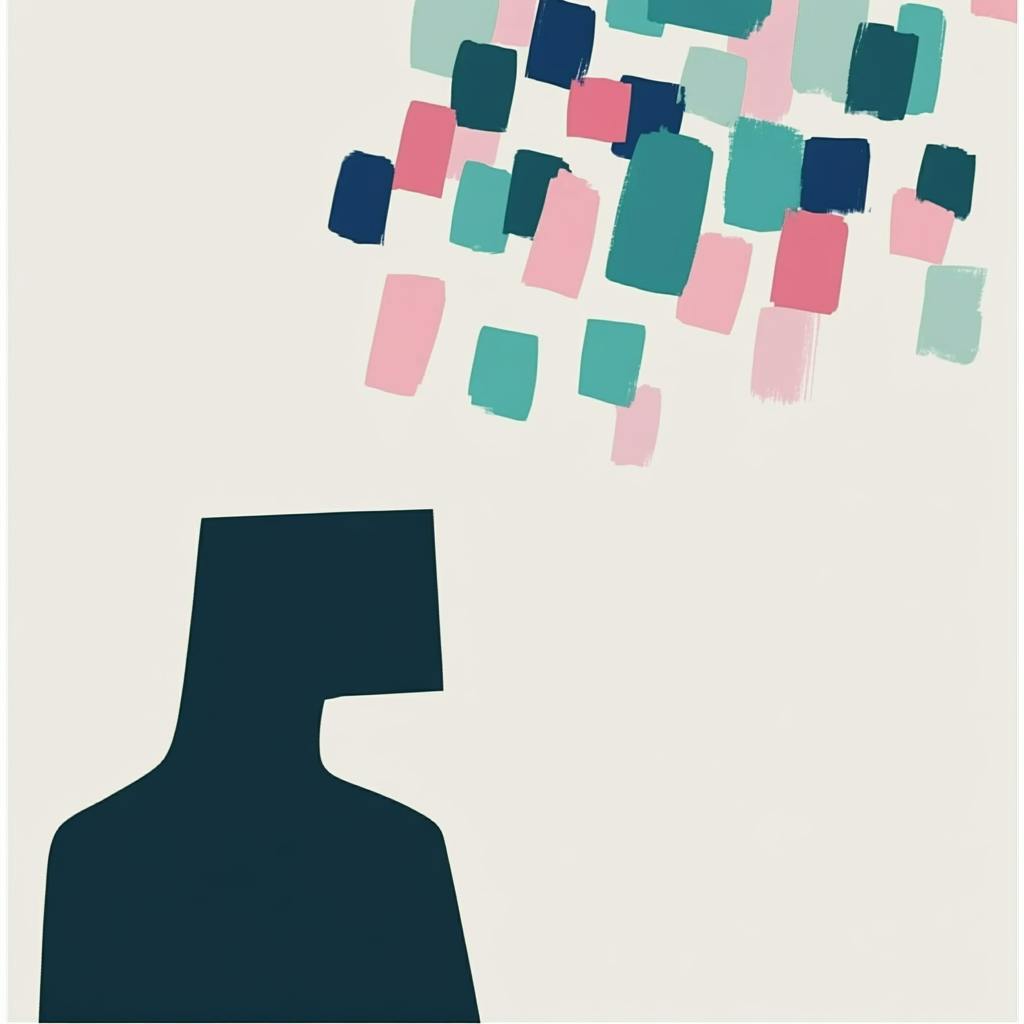 an illustration of a distressed man
