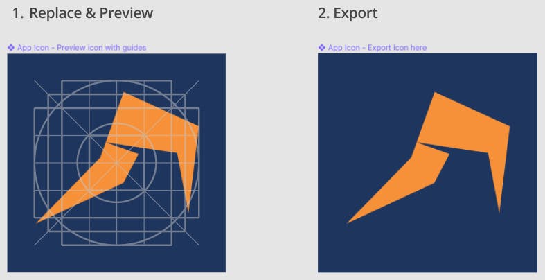 Screenshot of the keyline-guide and export-ready versions of the LEAP logo side-by-side