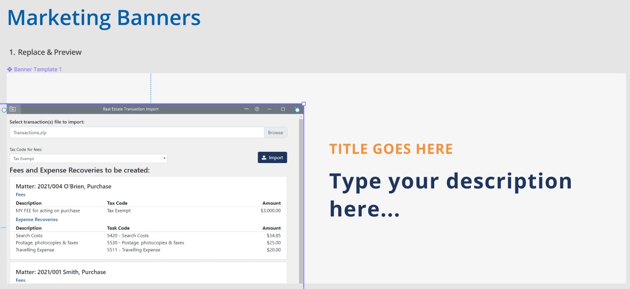 Screenshot of the Marketing Banners section of the Figma templates