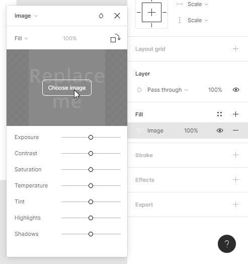 Screenshot of the choose image dialog in Figma
