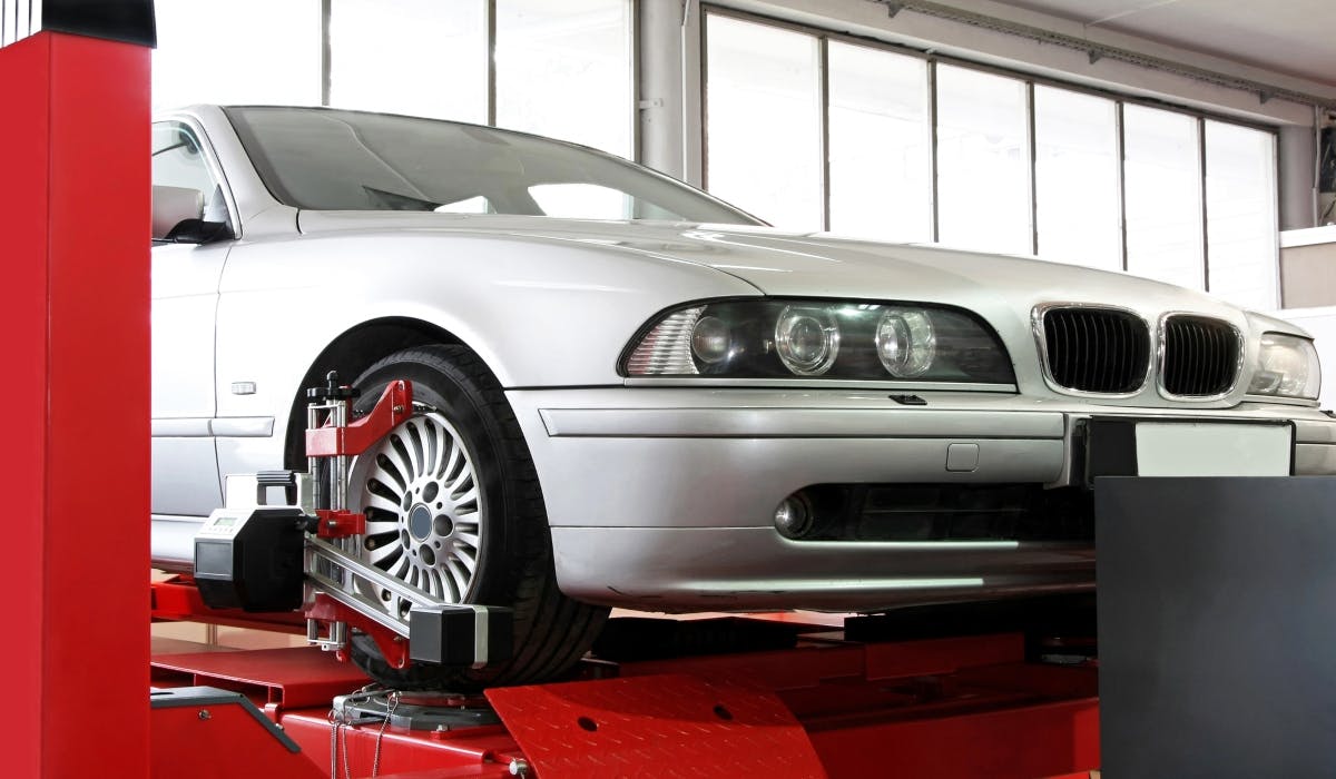 car in garage for a service