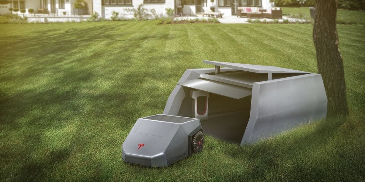 tesla cybertruck lawnmower